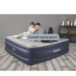 Bestway Queen Air Mattress – Raised Inflatable Bed | Navy & Gray