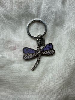 Rare vintage coach x swarovski dragon fly keychain