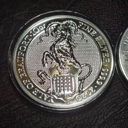 2020 Yale Of Beaufort 10oz .999 Silver Coin!