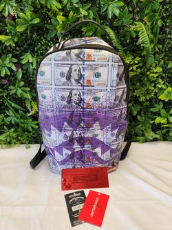 Sprayground "Billions In The Bank" Limited Edition Backpack – Money Print Shark Design w/ Tags