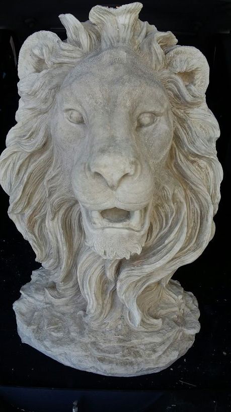 New Amazing Detail Solid White Cement Lion Statue Estatua de Jardin Leon Furniture