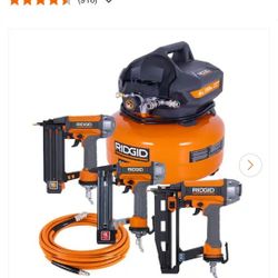 Pancake Air Compressor Kit With Nailers And Stapler
