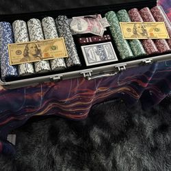 Card And Dice Set With Chips Sealed With Case