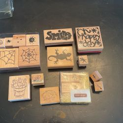Rubber Stamps On Wood Blocks