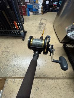 Sabre old stock rod and Daiwa Sealine salt water fishing combo ready to fish.