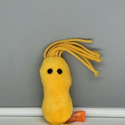 Giant Microbes ULCER Plush yellow Toy by Drew Oliver 6” long including hair