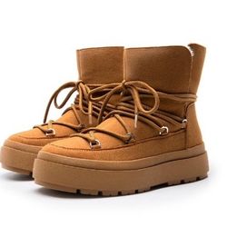 Women's Comfy Lace Up Ankle Winter Snow Boots