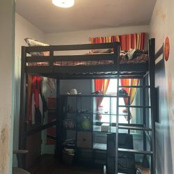 Bed And Bookshelf