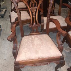 6 chippendale Style Arm Chairs