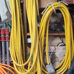 30 Amp Marine Cords Or Rv Cords One Is 100 Ft And One Is 50ft Twist Lock Ends And Comes With Box Of Adapters