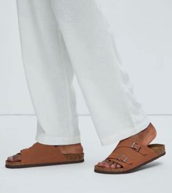 Men’s, Kauai  Slides, Genuine Leather, Size 10, Brown