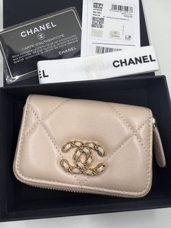 Chanel CC Key Ring Lambskin Leather Coin Case Purse