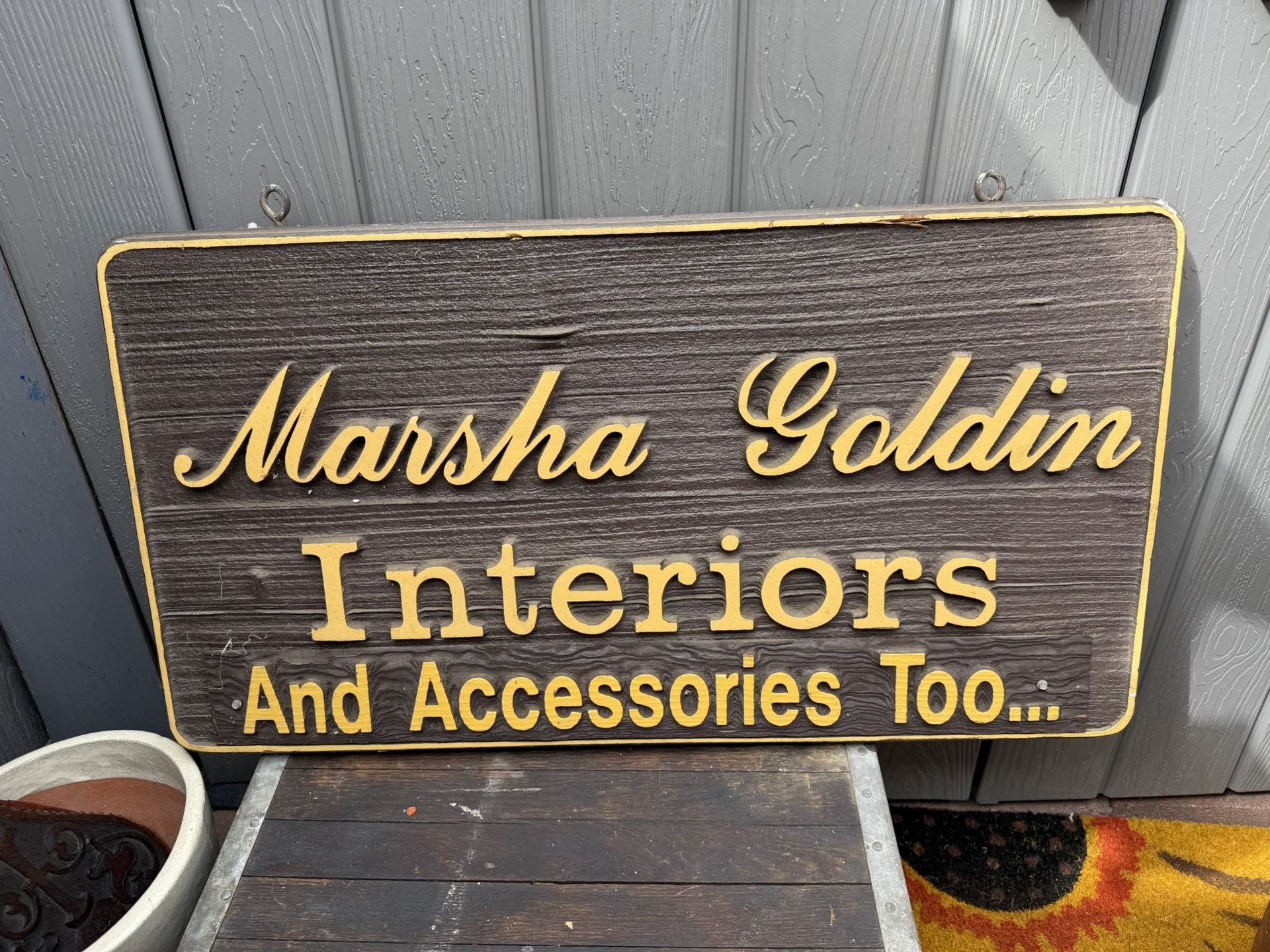 Vintage Interiors Adverting Wood Plaque For Hanging