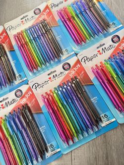 Paper Mate InkJoy 100 Ballpoint Retractable Pens, 1.0 mm, Assorted Colors, 16 Count