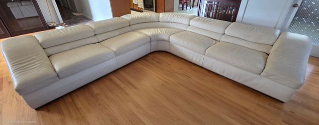 Leather reclining sectional