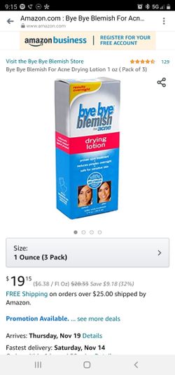 Bye Bye Blemish For Acne Drying Lotion 1 oz ( Pack of 3