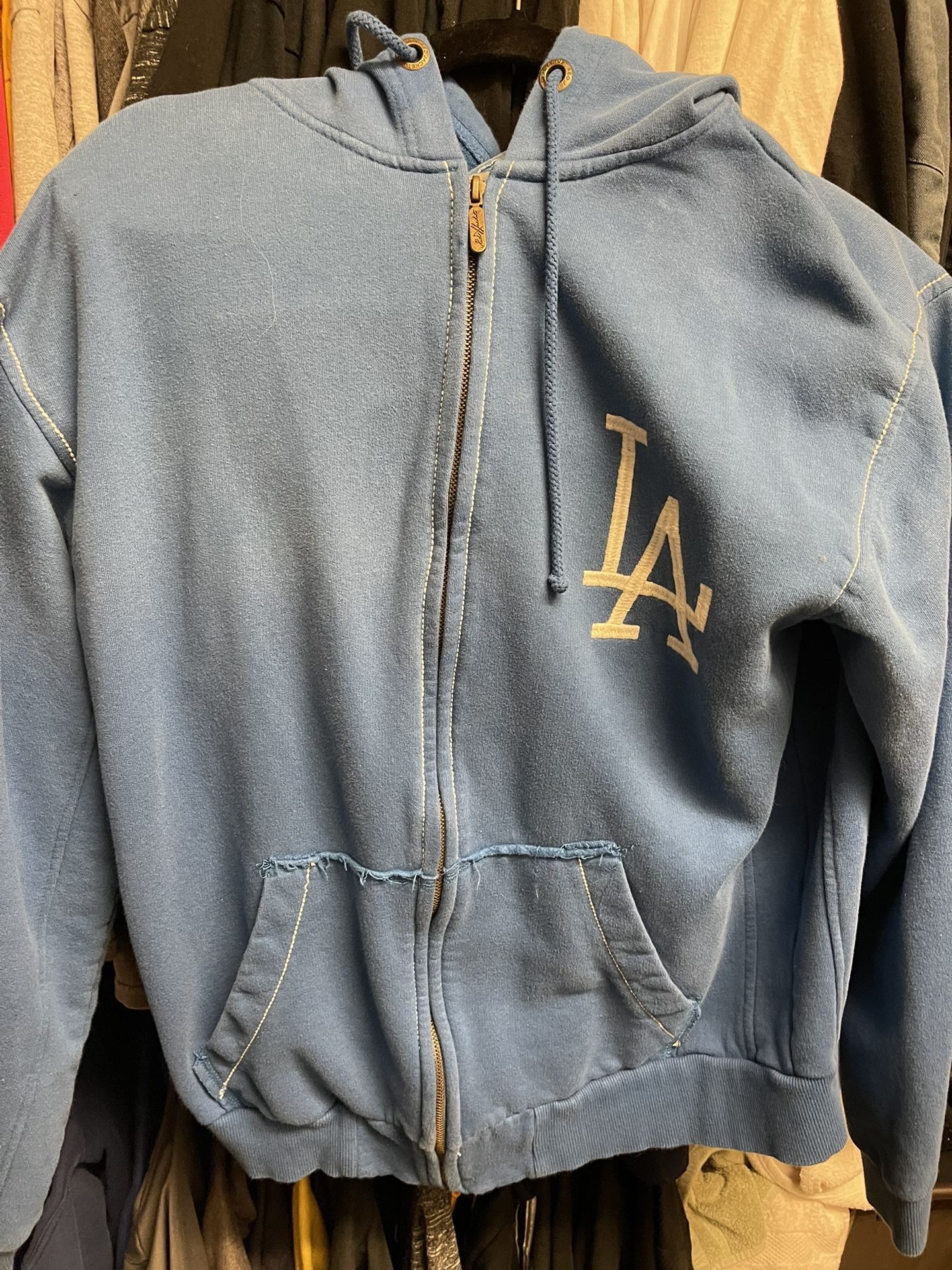 Dodgers Zip Up XL Red Jacket With Worn Look. No Tags Maybe Worn Once.