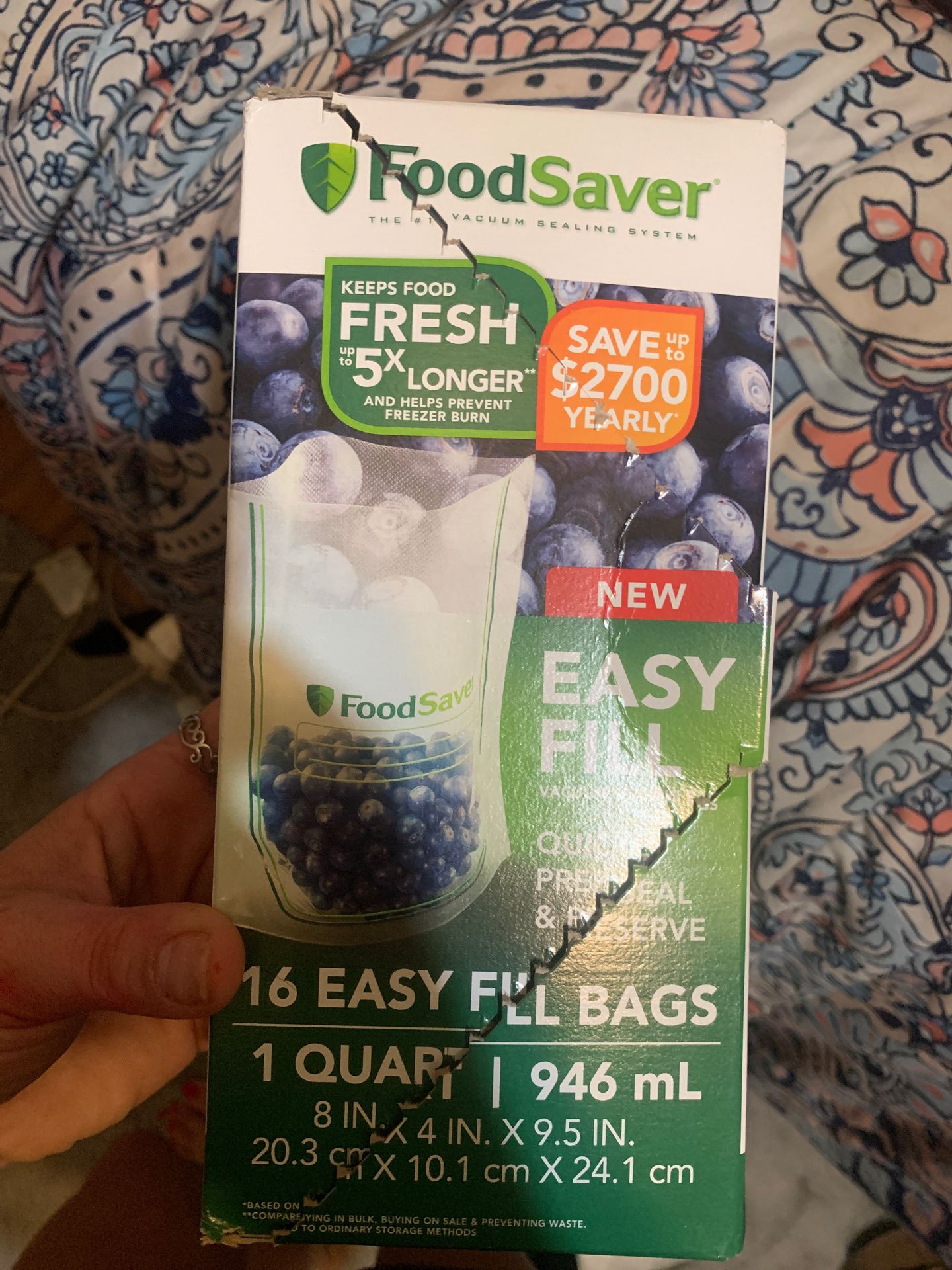 Food saver 1 quart vacuum seal bags