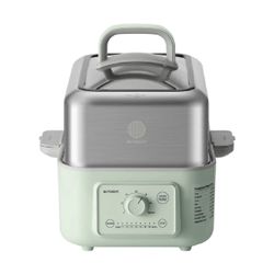 BUYDEEM G52 Electric Food Steamer 5.3Qt Stainless Steel Keep Warm 7 Preset Green