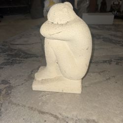 Solitude – Minimalist Textured Human Figure Sculpture | Emotional Modern Art Decor