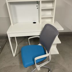 Ikea Desk, Top Hutch Chair Bundle 
