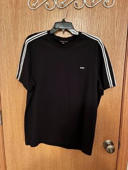 Michael Kors Black T-Shirt with White Stripes