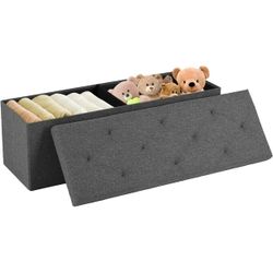 43” Folding Storage Ottoman Bench End of Bed Storage Seat