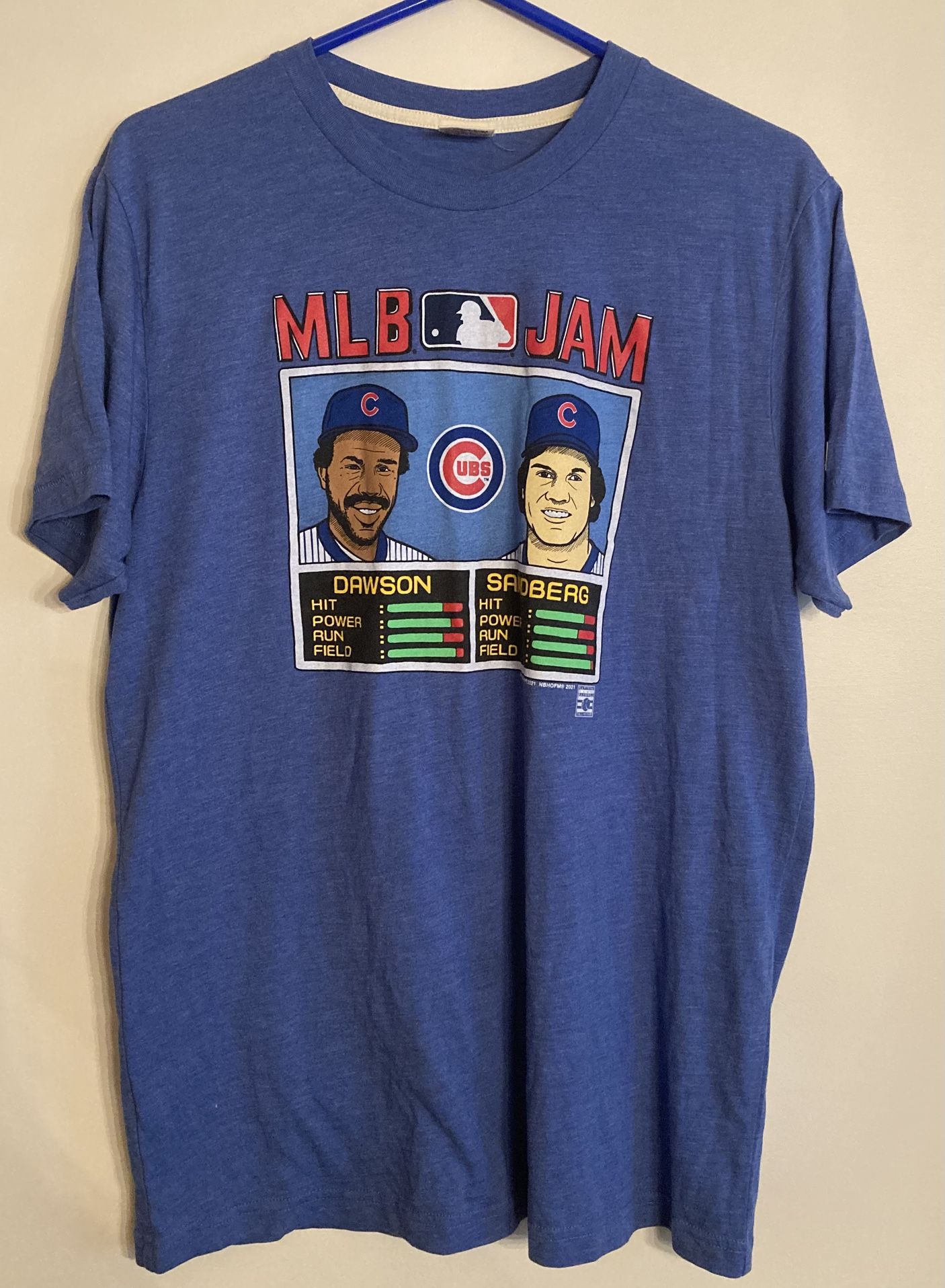 MLB Jam Dawson Sandberg Chicago Cubs Homage T-Shirt Mens Large Blue Baseball