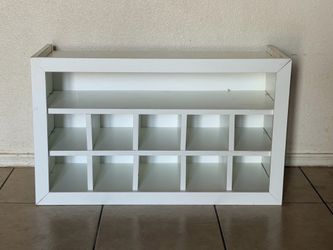 White Wood Cube Cubby Storage Shelf  (LxWxH: 12.5” x 30” x 18”)