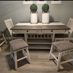 Ashley Furniture "Bolanburg", farmhouse style, counter height dining table