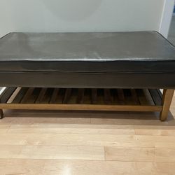 Faux leather Storage bench