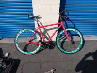 Fixed Gear Single Speed Bike Red and fixi gear