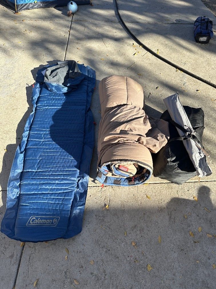 Tent, Sleeping Bag, Mat