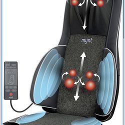 Mynt FSA Eligible HSA Approved Shiatsu Neck and Back Massager for Chair with 10 Deep Kneading Nodes, 2D & 3D Back Massage with Heat, Portable Spot Mas