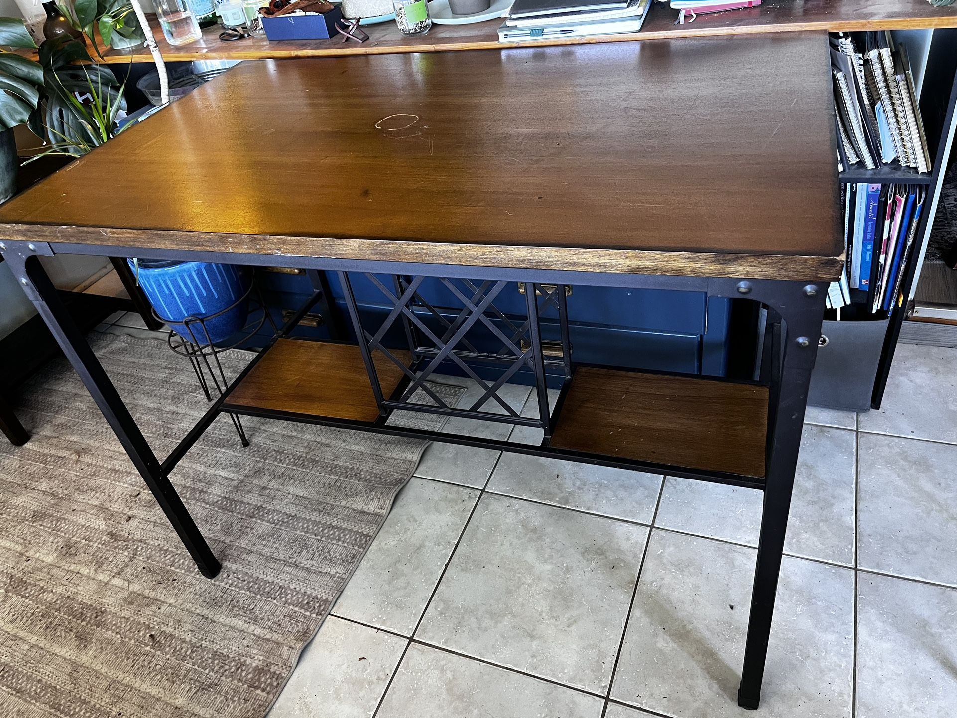 Table With Wine Rack And Glass Rack