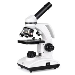 Telmu XSP-75 Dual Illumination Handheld Biological Microscope, White Black