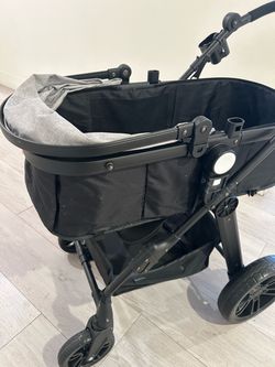 Black Baby Stroller with Bassinet