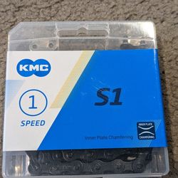 NEW BLACK KMC SINGLE SPEED BICYCLE CHAIN, 1/2X1/8, 112 LINKS