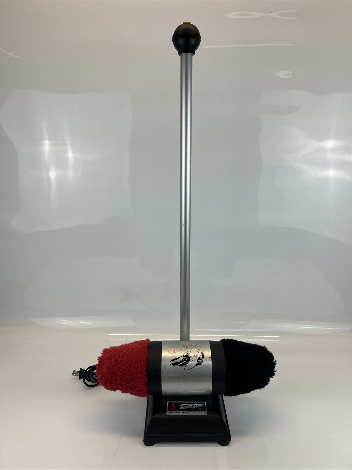 Three Stars Electric Shoe Polisher Model 989 Dual Buffer Free Standing 31" Tall