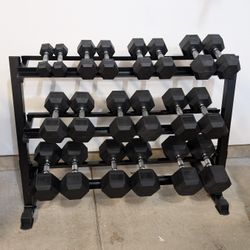Brand New Hex Dumbbell Set 5-50lbs