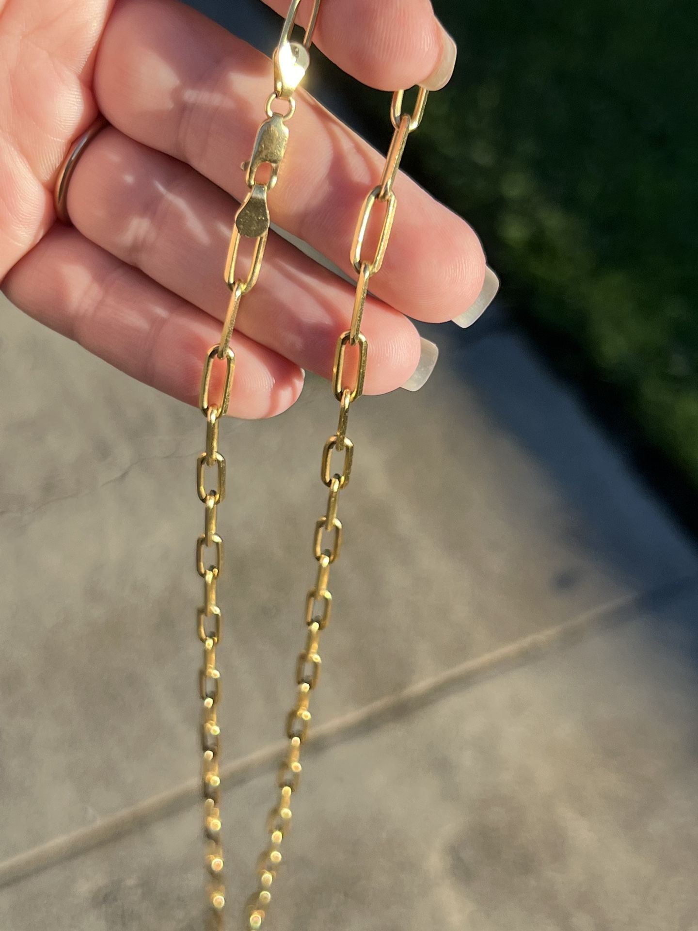 Solid 18k Heavy Tiffany Style Link Chain Necklace 30 Grams & 24” Long