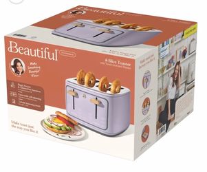 NEW Beautiful 4-Slice Touch-Activated Toaster, Lavender and Gold, One Size