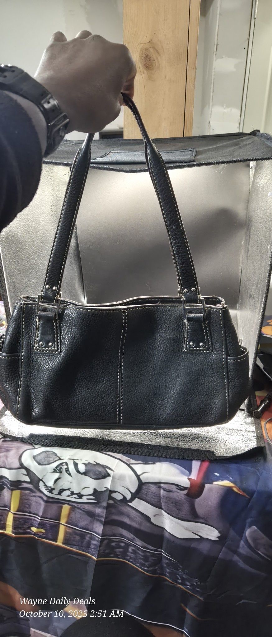 Fossil 1954 Classic “75082” Black Pebbled Leather Shoulder Bag
