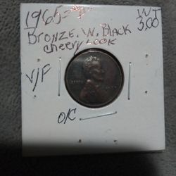 🇺🇸"A,L.🪙(1965="P") Wt:3.00(Bronze./ W.=Bg. Black Cherry Look)