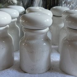 Belgian Vintage Mid Century 1960s White Milk Glass Continental Apothecary Bottles 