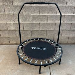 Toncur 40" Foldable Mini Trampoline used for fitness rebounding.