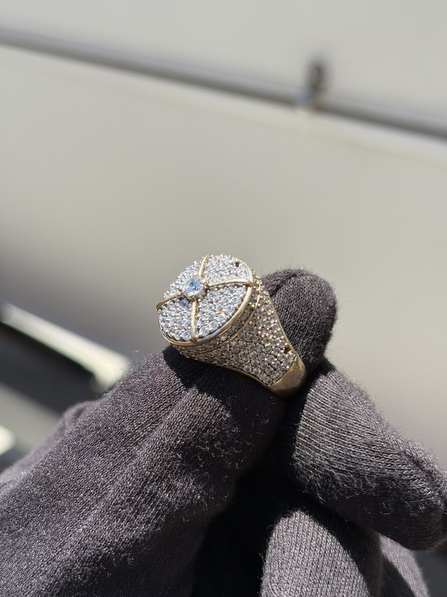 10k Gold Iced π Out Ring