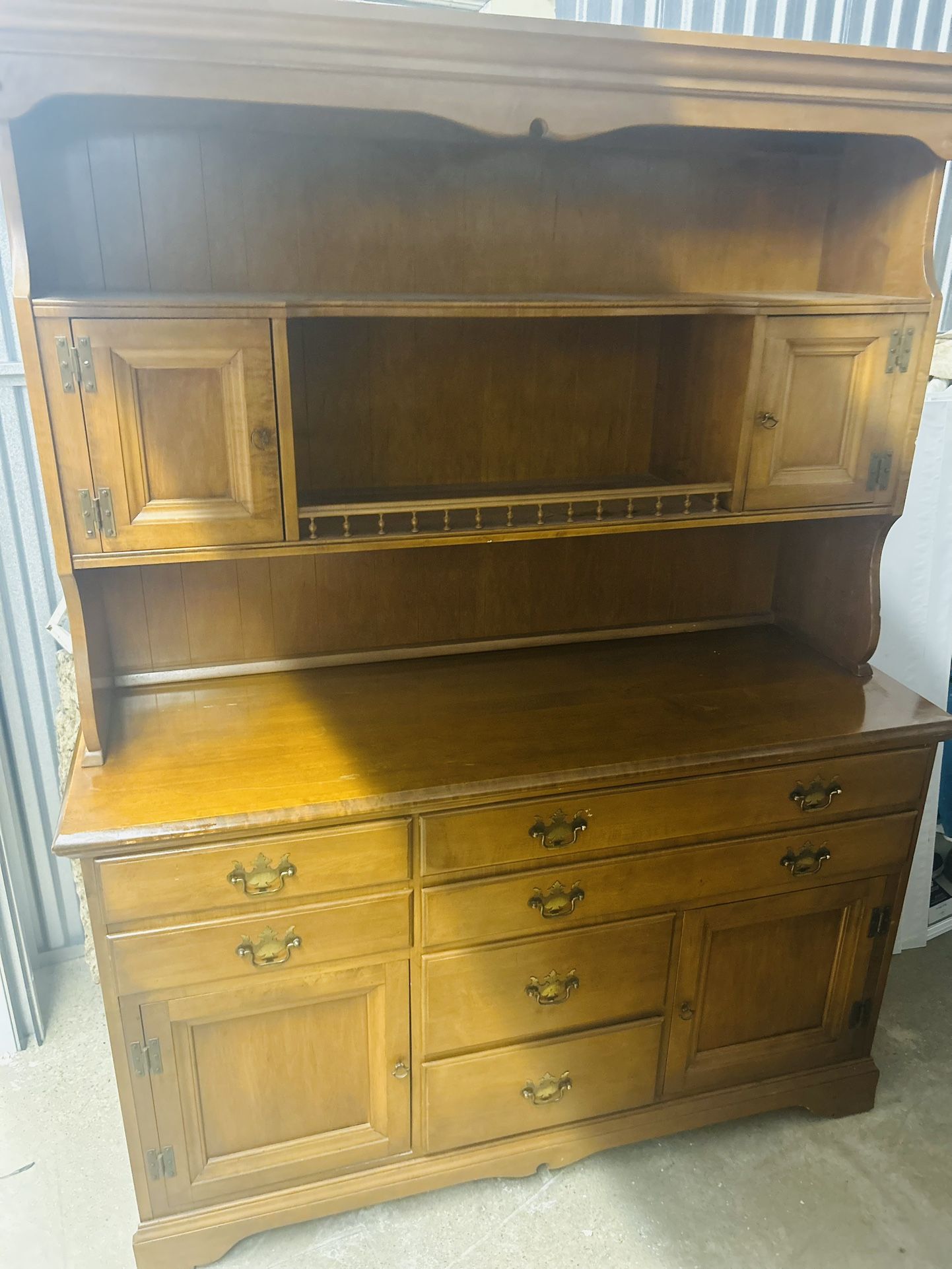Vintage Dearborn Maple Hutch 80 Inches Tall 79 Wide Solid Wood