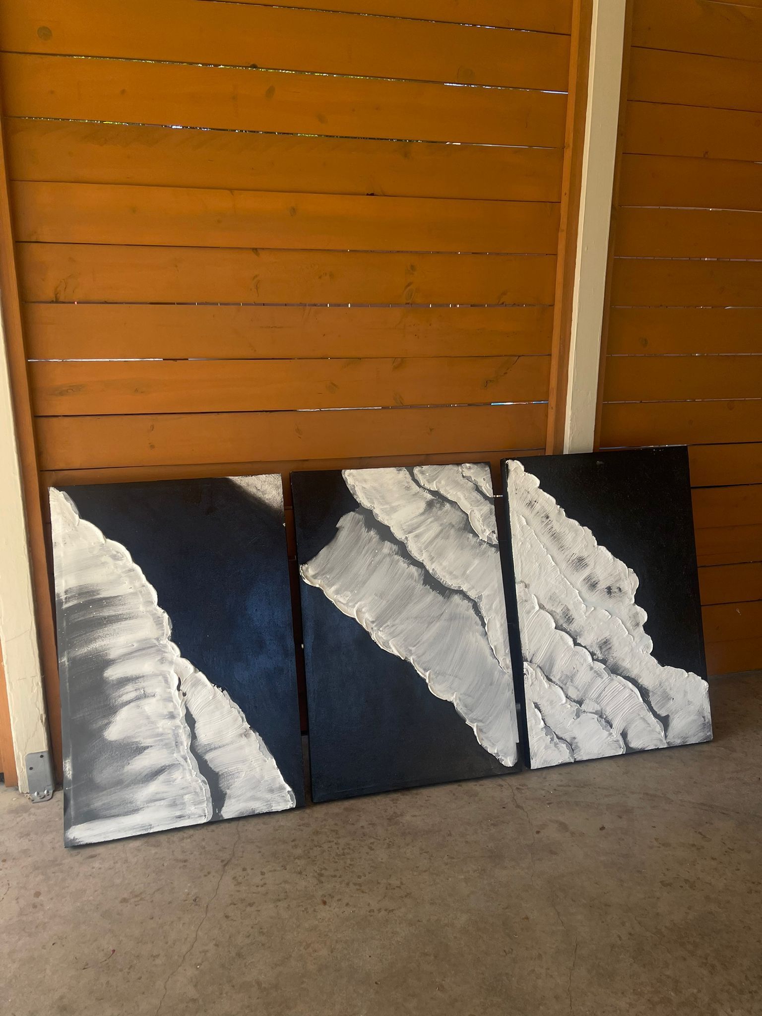 3 textured wall art canvas decor