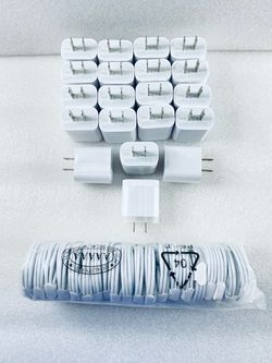 Lot Of 40 New Other (20) 20W USB‑C Power Adapters & (20) Type-C Charge Cables